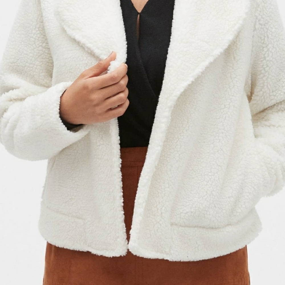 Banana Republic Teddy Jacket, Cream Color - Picture 4 of 8